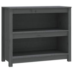 Berkfield Home Book Cabinet Grey 80x35x68 cm Solid Wood Pine - Size: 80 x 35 x 68 cm - thumbnail 2
