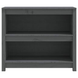 Berkfield Home Book Cabinet Grey 80x35x68 cm Solid Wood Pine - Size: 80 x 35 x 68 cm - thumbnail 5