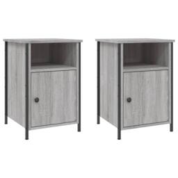 Berkfield Home Elegant Bedside Cabinets 2 pcs Grey Sonoma 40x42x60 cm Engineered Wood - Size: 40 x 42 x 60 cm - thumbnail 3