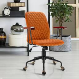 KORVIXA Velvet Office Chair Ergonomic Mid-back PC Desk Chair in Orange - Size: 100 cm x 100 cm - thumbnail 4