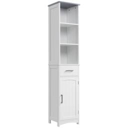 Wyld Haus Noka 163cm Tall Slim Wall Mounted Bathroom Linen Cabinet in White and - thumbnail 2