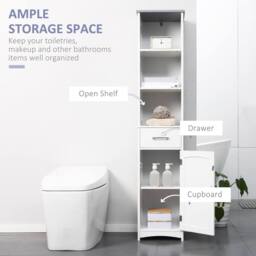 Wyld Haus Noka 163cm Tall Slim Wall Mounted Bathroom Linen Cabinet in White and - thumbnail 5