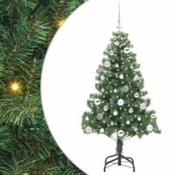 Berkfield Home Lush Christmas Tree with 150 LEDs with Stand Green 150 cm PVC - thumbnail 3