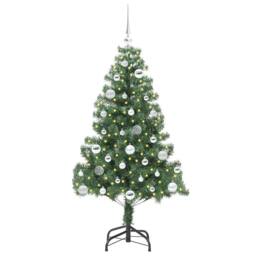 Berkfield Home Lush Christmas Tree with 150 LEDs with Stand Green 150 cm PVC - thumbnail 1