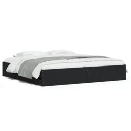 Berkfield Home Bed Frame with Drawers without Mattress Black 160x200 cm - thumbnail 2