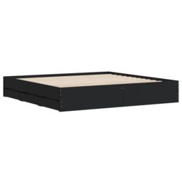 Berkfield Home Bed Frame with Drawers without Mattress Black 160x200 cm - thumbnail 4