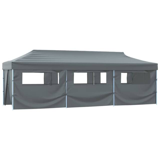 Berkfield Home Folding Pop-up Party Tent with 8 Sidewalls 3x9 m Anthracite in Charcoal - image 1