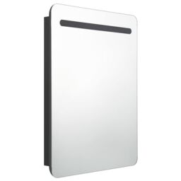 Berkfield Home LED Bathroom Mirror Cabinet Black 60x11x80 cm - Size: 60 x 11 x 80 cm - thumbnail 2