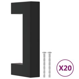 Berkfield Home Cabinet Handles 20 pcs Black 64 mm Stainless Steel - thumbnail 2