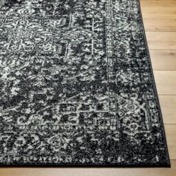 Livabliss Harput-Vintage Grey Blue Orange White Traditional Boho Living Rug in Black - Size: 120 cm x 170 cm - thumbnail 5