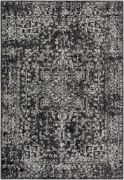 Livabliss Harput-Vintage Grey Blue Orange White Traditional Boho Living Rug in Black - Size: 120 cm x 170 cm - thumbnail 2