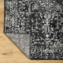 Livabliss Harput-Vintage Grey Blue Orange White Traditional Boho Living Rug in Black - Size: 120 cm x 170 cm - thumbnail 4