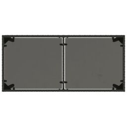 Berkfield Home Garden Table with Glass Top Black 115x54x74 cm Poly Rattan - Size: 115 x 54 x 74 cm - thumbnail 7