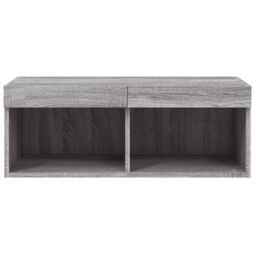 Berkfield Home TV Cabinet with LED Lights Grey Sonoma 80x30x30 cm - Size: 80 x 30 x 30 cm - thumbnail 8