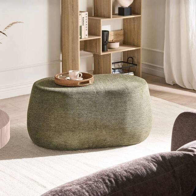 Wyld and Coco Living Dark Green Upholstered Accent Bench - Solid Eucalyptus Base - image 1
