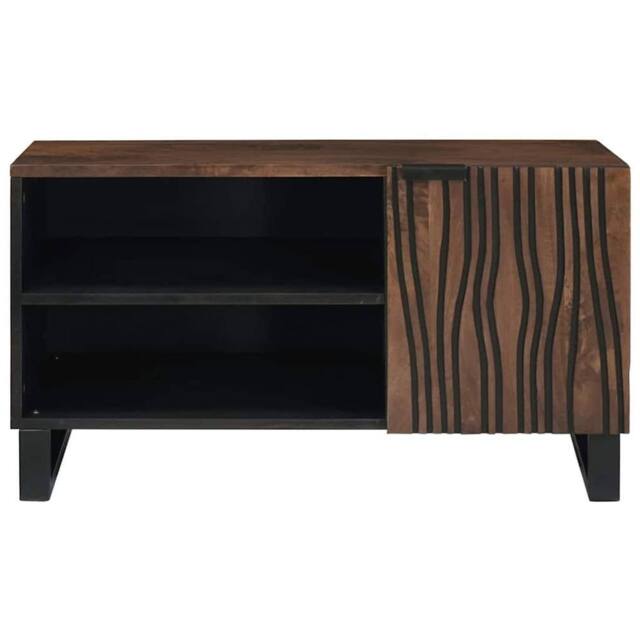 Berkfield Home TV Cabinet ‚Äì 80 x 31.5 x 46 cm Solid Wood & Engineered Wood in Brown - image 1