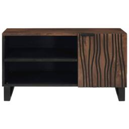 Berkfield Home TV Cabinet ‚Äì 80 x 31.5 x 46 cm Solid Wood & Engineered Wood in Brown - thumbnail 1