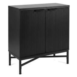 Kelvenix Black Fluted Accent Storage Cabinet with Adjustable Shelf