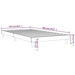 Berkfield Home Durable Bed Frame Smoked Oak 100x200 cm Engineered Wood in Brown - thumbnail 9