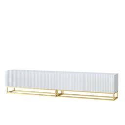 Creative Furniture Ripple Duo TV Unit 200cm - Modern Fluted Design with Push to Open Doors in White - thumbnail 6