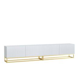 Creative Furniture Ripple Duo TV Unit 200cm - Modern Fluted Design with Push to Open Doors in White - thumbnail 5