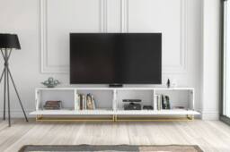 Creative Furniture Ripple Duo TV Unit 200cm - Modern Fluted Design with Push to Open Doors in White - thumbnail 9