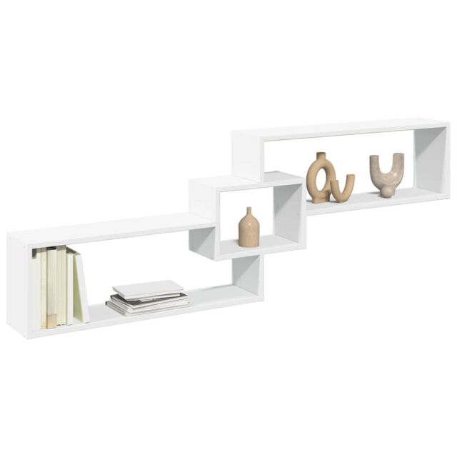 Berkfield Home Wall Cabinet 158x18x53 cm White Engineered Wood - Size: 158 x 18 x 53 cm - image 1