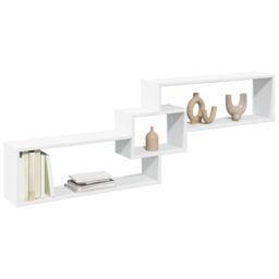 Berkfield Home Wall Cabinet 158x18x53 cm White Engineered Wood - Size: 158 x 18 x 53 cm - thumbnail 1