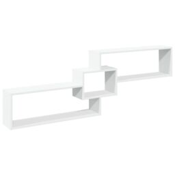 Berkfield Home Wall Cabinet 158x18x53 cm White Engineered Wood - Size: 158 x 18 x 53 cm - thumbnail 2
