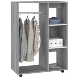 Berkfield Home Wardrobe Grey Sonoma 80x40x110 cm Engineered Wood - Size: 80 x 40 x 110 cm - thumbnail 4