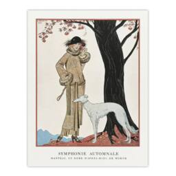 "Artery8 Autumn Symphony Fashion Worth Advert Barbier Wall Art Print Poster in White - Size: W12"" x H16""" - thumbnail 1