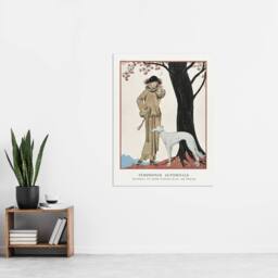 "Artery8 Autumn Symphony Fashion Worth Advert Barbier Wall Art Print Poster in White - Size: W12"" x H16""" - thumbnail 4