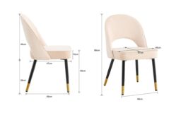 Hygrad Built to Survive Velvet Dining Chairs with Cushioned Padded Seat Kitchen Chairs Set of 2 in Black - thumbnail 6