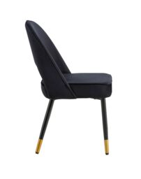 Hygrad Built to Survive Velvet Dining Chairs with Cushioned Padded Seat Kitchen Chairs Set of 2 in Black - thumbnail 5