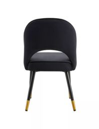 Hygrad Built to Survive Velvet Dining Chairs with Cushioned Padded Seat Kitchen Chairs Set of 2 in Black - thumbnail 4