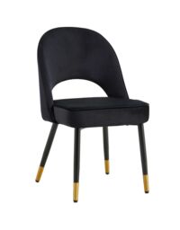 Hygrad Built to Survive Velvet Dining Chairs with Cushioned Padded Seat Kitchen Chairs Set of 2 in Black - thumbnail 2