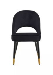 Hygrad Built to Survive Velvet Dining Chairs with Cushioned Padded Seat Kitchen Chairs Set of 2 in Black - thumbnail 3