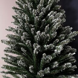 Samuel Alexander 6.5ft (2m) Pencil Style Slim Snow Tipped Artificial Christmas Tree in Green - thumbnail 3