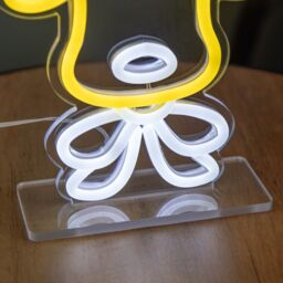 Samuel Alexander 25cm Light up Christmas Reindeer Face Table Top Neon Sign - thumbnail 4