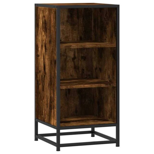 Berkfield Home Sideboard Smoked Oak 35.5x35x76 cm Engineered Wood & Metal in Brown - image 1