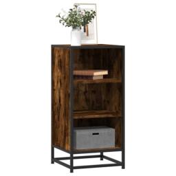Berkfield Home Sideboard Smoked Oak 35.5x35x76 cm Engineered Wood & Metal in Brown - thumbnail 2