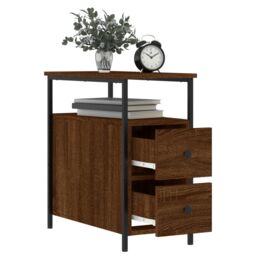 Berkfield Home Bedside Cabinets 2 pcs Brown Oak 30x60x60 cm Engineered Wood - Size: 30 x 60 x 60 cm - thumbnail 4