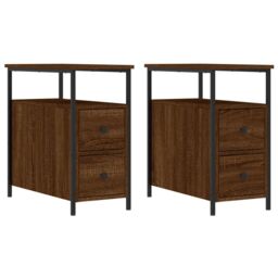 Berkfield Home Bedside Cabinets 2 pcs Brown Oak 30x60x60 cm Engineered Wood - Size: 30 x 60 x 60 cm - thumbnail 2