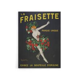"Artery8 Fraisinette Strawberry Liqueur Vintage Ad Canvas Wall Art Print in Black - Size: W12"" x H16""" - thumbnail 1