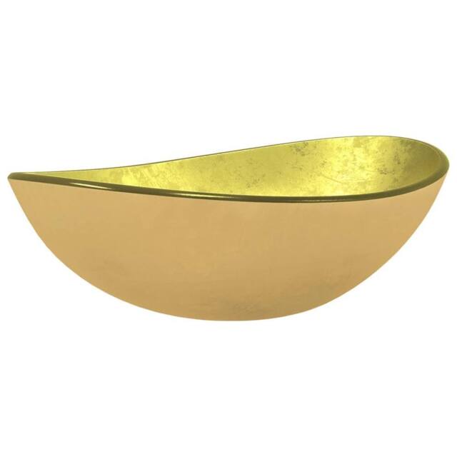 Berkfield Home Basin Tempered Glass 54.5x35x15.5 cm Gold - image 1