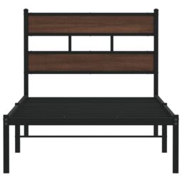 Berkfield Home Bed Frame without Mattress with Headboard Brown Oak 80x200 cm - thumbnail 4