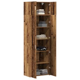 Berkfield Home Storage Cabinet Old Wood 70x42.5x225 cm Engineered Wood in Brown - thumbnail 3
