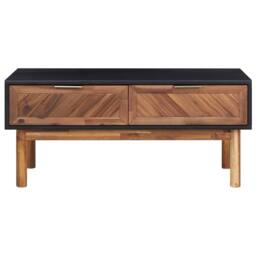 Berkfield Home Coffee Table 90x50x40 cm Solid Acacia Wood & MDF in Brown - Size: 90 x 50 x 40 cm - thumbnail 3