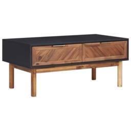 Berkfield Home Coffee Table 90x50x40 cm Solid Acacia Wood & MDF in Brown - Size: 90 x 50 x 40 cm - thumbnail 2