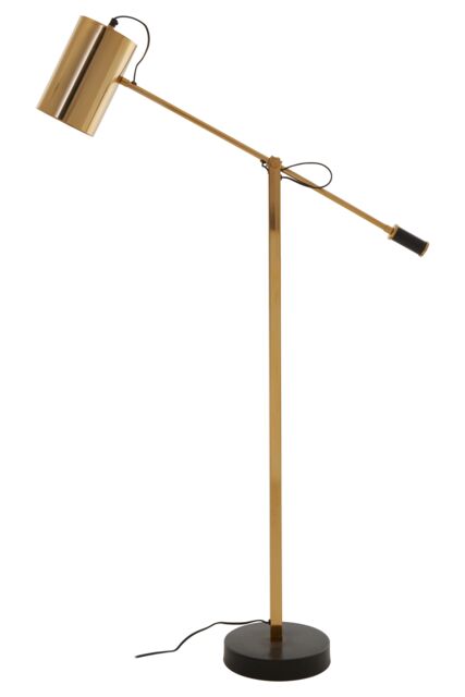 Orsina Sleek Gold Floor Lamp with Black Detail, Small Base Standing Light for Desk or Home Office - image 1
